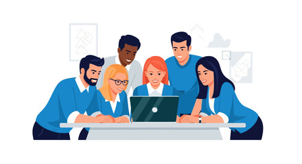 Teamwork and collaboration in a modern office setting