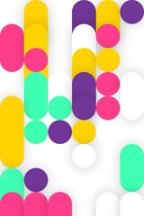 A colorful pattern of circles and squares