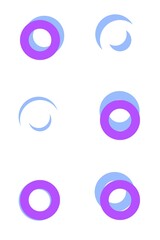 The image is a series of purple and blue circles