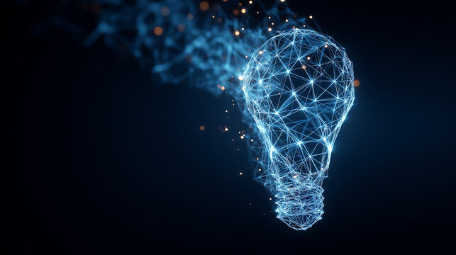 abstract lamp smart new idea digital low poly wireframe visual