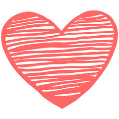 Hand drawn doodle hearts sketch.