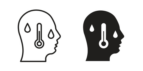 Fever icon line illustration background. icon concept vector