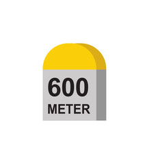 destination mile stone 600 meter small stone landmark the roadside roadside distance detailed, vector illustration