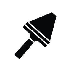 Black trowel icon on white background tool