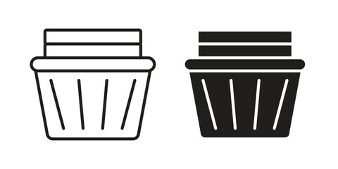 Laundry basket icon line illustration background. icon concept vector