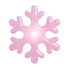 Fototapeta premium PNG Glossy pink snowflake illustration.
