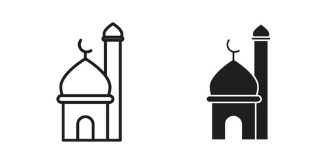 Mosque icon line illustration background. icon concept vector © Ranveer