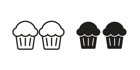 Muffin icon line illustration background. icon concept vector