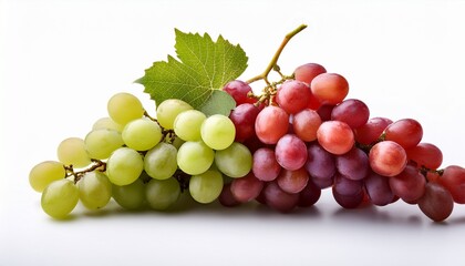 Obraz premium Isolated Bunch Of Red And Green Grapes