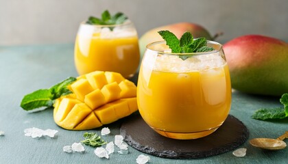 Homemade Aam Panna Raw Mango Summer Cooler With Mint Leaves
