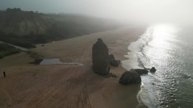 Aerial view of Torre del loro coastline, Spain.