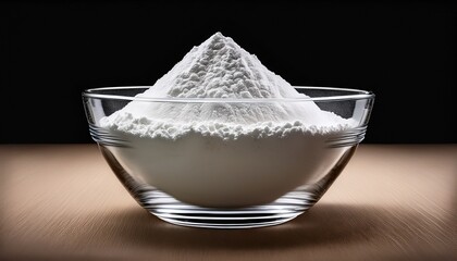 Clear Glass Bowl Filled With White Flour 1