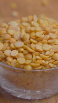 Vertical Video of Pigeon Peas Spilt (Arhar dal)