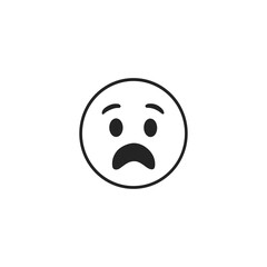 Fototapeta premium Sad, Disappointed emoji icon logo flat vector design