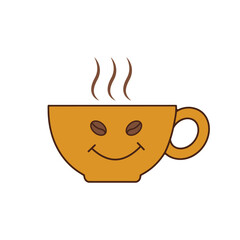 Hot Coffee Cup Mascot Vector illustration .eps