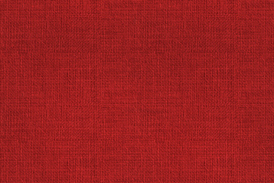 Red fabric background &ndash; seamless texture of textile material. Long, wide woven linen cloth swatch.