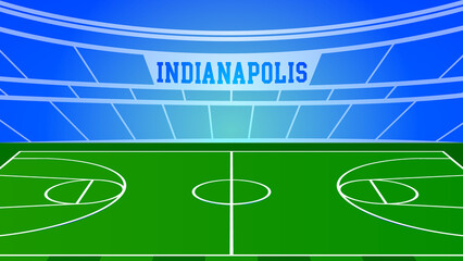 Indianapolis Basketball City Name and Ground Field with Colorful Background , Vector Illustration Abstract image