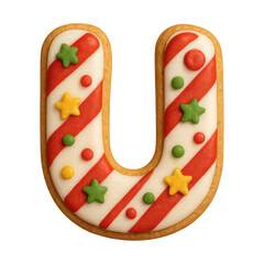 PNG Festive cookie letter U