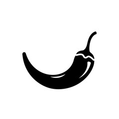 Bold silhouette of a chili pepper with copy space for spicy food branding concept