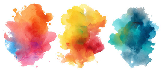 Abstract watercolor set background with bright colorful paint texture. modern graphic template backdrop pattern. creative banner frame drawing paper art and artistic collection.