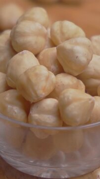 Vertical Video of Hazelnuts