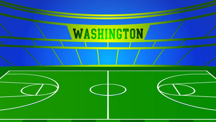 Washington Basketball City Name and Ground Field with Colorful Background , Vector Illustration Abstract image