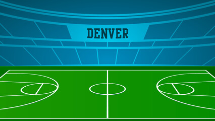 Denver Basketball City Name and Ground Field with Colorful Background , Vector Illustration Abstract image