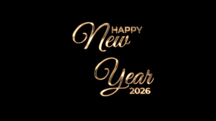 Happy New Year image 2026 Text in Gold Color. GGreat for holiday themed social media content, digital ads, and festive promotions.
Includes alpha channel.
