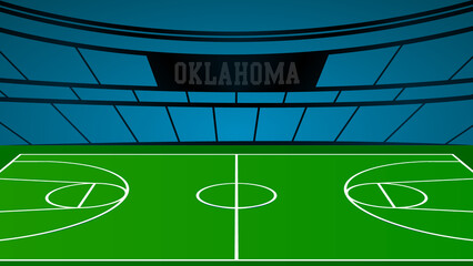 Oklahoma Basketball City Name and Ground Field with Colorful Background , Vector Illustration Abstract image