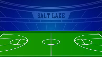 Salt Lake Basketball City Name and Ground Field with Colorful Background , Vector Illustration Abstract image