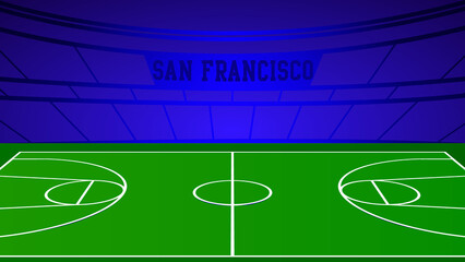 San Francisco Basketball City Name and Ground Field with Colorful Background , Vector Illustration Abstract image