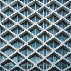Fototapeta premium Geometric facade pattern of a modern building