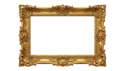 Golden Elegance: A meticulously crafted golden frame, exuding opulence and timeless charm, ready to showcase a treasured masterpiece.