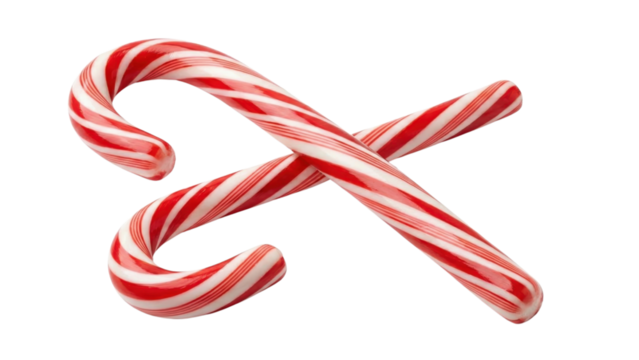Festive Candy Canes: Two classic candy canes, a symbol of holiday cheer, with their vibrant red and white stripes creating a delightful contrast, ready to sweeten the season.