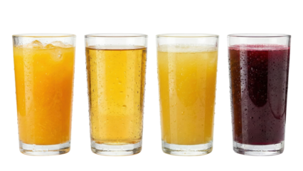 Assorted Refreshments: A vibrant array of refreshing beverages awaits, featuring a medley of chilled drinks in clear glasses. From the sunny zest of orange juice to the rich depth of a berry blend.