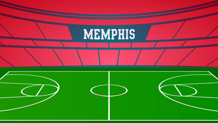 Memphis Basketball City Name and Ground Field with Colorful Background , Vector Illustration Abstract image