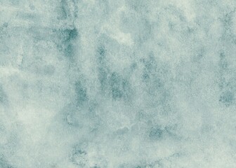 Blue watercolor gradient background. Blue sky and clouds art. Old blue abstract paper texture.