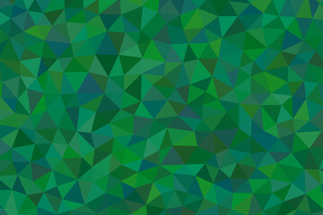 Geometric green mosaic background with triangular shapes creating a vibrant and dynamic pattern