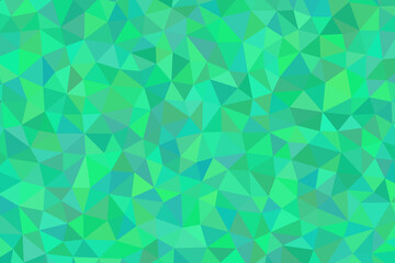 A vibrant mosaic of green hues creates a mesmerizing geometric pattern, with triangles forming an abstract design