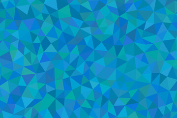 Abstract polygonal background with shades of blue and green creates a geometric mosaic pattern design