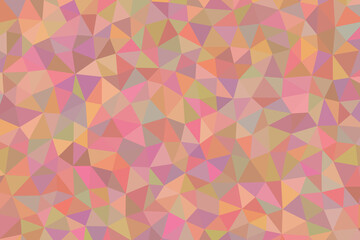 Geometric mosaic of triangles in shades of pink, orange, and green creating a vibrant and colorful pattern
