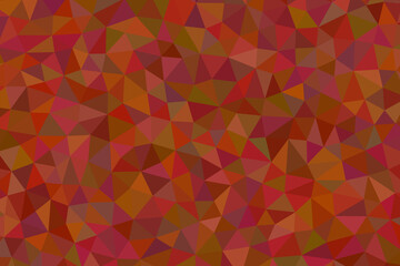 Abstract geometric background with a mosaic of triangles in shades of red, orange, and brown creating a dynamic pattern