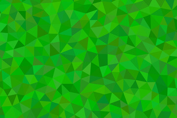 A vibrant green mosaic of geometric shapes creates a captivating abstract background with varying shades and tones