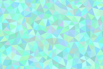 Abstract polygonal background with light blue, green, and purple triangles creating a mosaiclike, geometric pattern