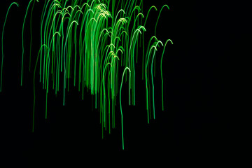 malowane światłem, obraz świetlny z wzorami i kształtami, abstrakcyjna fotografia z poruszającymi się światłami, Blurred Light painting, zielonemaziaje świetlne, light painting photography, abstarct  © kateej