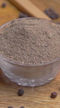 Vertical Video of Black Pepper (Kali Mirch) and Powder