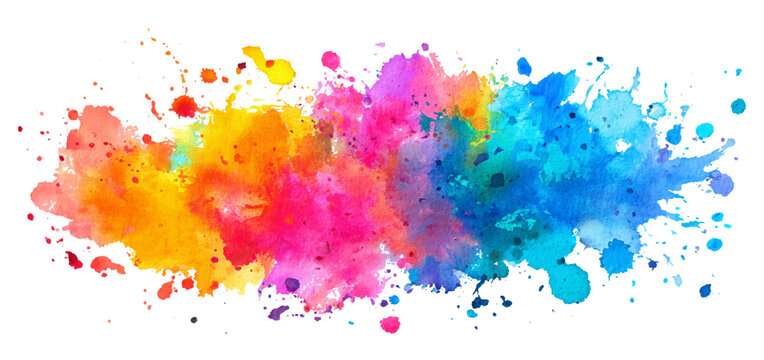 Abstract colorful watercolor paint texture. colorful watercolor design with vibrant flowing blending soft gradients splashes artistic creative abstract background.