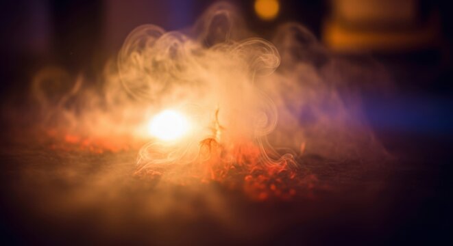 Abstract smoke and light creating a warm glowing atmospheric effect.