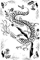 Vector Illustration of Dragon Folklore