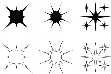 Obraz premium collection of six distinct spark and starburst graphic elements